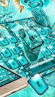 Turquoise Diamond Butterfly Keyboard Theme Ekran Görüntüsü 1