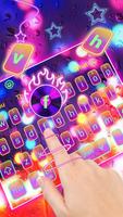 Luminous Digital Keyboard Theme Affiche