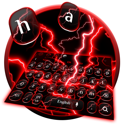 Red Thunder Lightning Keyboard Theme
