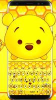 Kawaii Pooh Bear Keyboard Theme capture d'écran 1