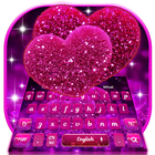 Glitter Sparkling Heart Keyboard Theme-icoon