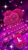 Glitter Sparkling Heart Keyboard Theme poster