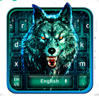 Neon Scary Wolf Keyboard Theme icône