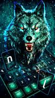 Neon Scary Wolf Keyboard Theme poster