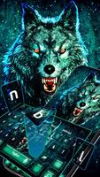 Neon Scary Wolf Keyboard Theme capture d'écran 1