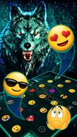 برنامه‌نما Neon Scary Wolf Keyboard Theme عکس از صفحه