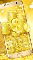 Gold Money Dollar Keyboard Theme Affiche