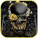 Golden Luxury Rose Skull Keyboard Theme APK