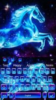 Hologram Neon Galaxy Horse Keyboard Theme screenshot 3