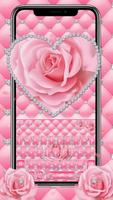 پوستر Pink Love Rose Glitter Keyboard Theme