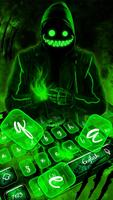 Creepy Green Smile Keyboard Theme Affiche