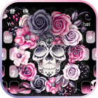 Tattoo Rose Skull Keyboard Theme icône