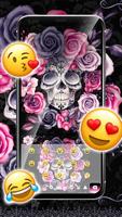 Tattoo Rose Skull Keyboard Theme capture d'écran 2