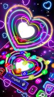 Colorful Sparkle Neon Heart syot layar 1
