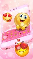 Pink Teddy Couple Love Keyboard Theme скриншот 2