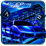 Cool Blue Crazy Race Car Keyboard Theme icône