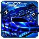 Cool Blue Crazy Race Car Keyboard Theme APK