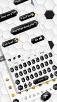 SMS Hexagon Black & White Keyboard Theme capture d'écran 1