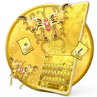Golden Glitter Butterfly Keyboard Theme simgesi