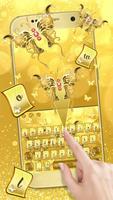 Golden Glitter Butterfly Keyboard Theme capture d'écran 1