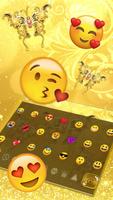 Golden Glitter Butterfly Keyboard Theme Ekran Görüntüsü 2