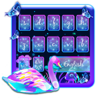 Icona Neon Purple Galaxy Swan Keyboard Theme