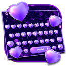 Purple Love Heart Balloon Keyboard Theme APK