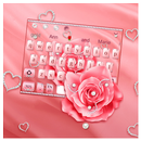 Luxury Hot Pink Rose Keyboard Theme aplikacja