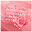 Luxury Hot Pink Rose Keyboard Theme آئیکن