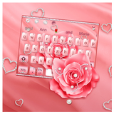 Luxury Hot Pink Rose Keyboard Theme icono