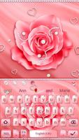 Luxury Hot Pink Rose Keyboard Theme 截图 3