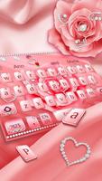 Luxury Hot Pink Rose Keyboard Theme Affiche