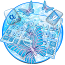 Turquoise Blue Butterfly Keyboard Theme APK