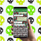 Skull wallpaper Keyboard theme for WhatsApp icône