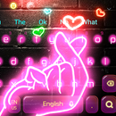 Miłość gest neon Klawiatura aplikacja