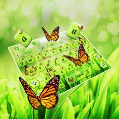 Green Nature Butterflies Keyboard