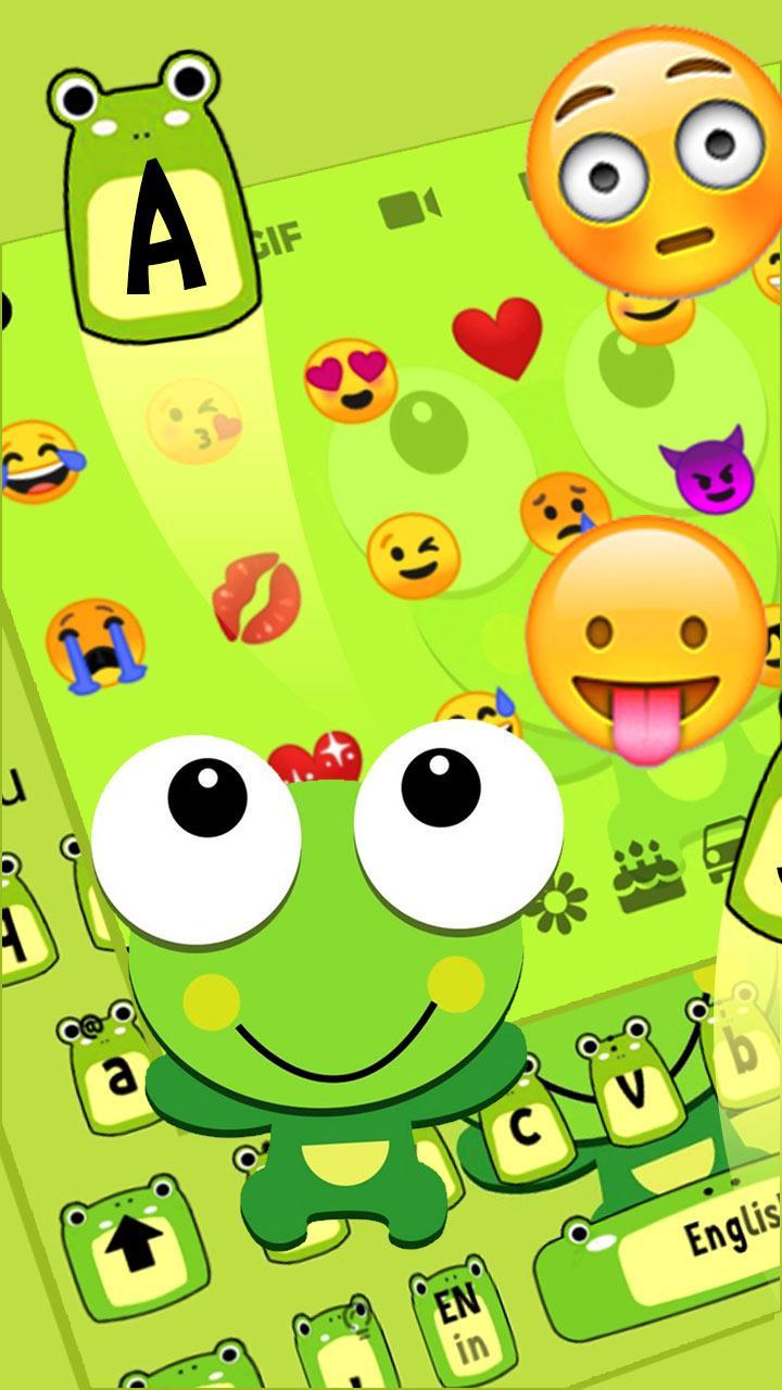 Android 用の かわいい漫画の緑のカエルのキーボードのテーマ Apk をダウンロード Android 用の かわいい漫画の緑のカエルのキーボードのテーマ Apk をダウンロード