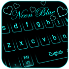 Blue Neon Love Keyboard Theme icono