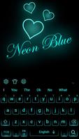 Blue Neon Love Keyboard Theme Poster
