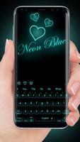 Blue Neon Love Keyboard Theme captura de pantalla 2