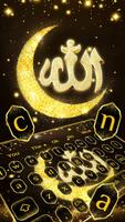Golden Glitter Allah Keyboard Theme Affiche