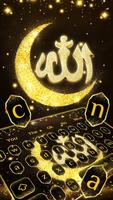 Golden Glitter Allah Keyboard Theme poster