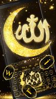 Golden Glitter Allah Keyboard Theme capture d'écran 1