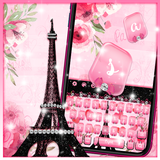 Pink Paris Eiffel Tower Keyboard biểu tượng