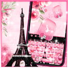 Pink Paris Eiffel Tower Keyboard आइकन