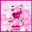 Pink Sparkling Teddy Bear Keyboard APK