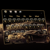 Luxury Golden Car Keyboard icon