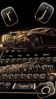 Luxury Golden Car Keyboard постер