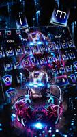 Neon Iron Hero Robot Keyboard Theme screenshot 1