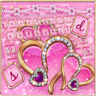 Sparkling Pink Love Heart Keyboard icono